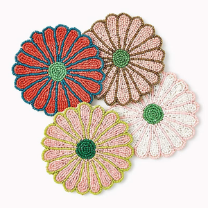 Luxury Handmade Seed Beads Embroidery <b>Coaster</b> Modern Style <b>Beaded</b> <b>Coaster</b> Gift for Party Use Cross-Stitching & Needlework Crafts - Product Image 1