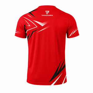 เสื้อทีมโลโก้สั่งทำคุณภาพสูง ผ้าโพลีเอสเตอร์ผสมสแปนเด็กซ์ แห้งเร็ว ระบายอากาศดี แขนสั้น ลายธงชาติ สำหรับพนักงาน - Product Image 1