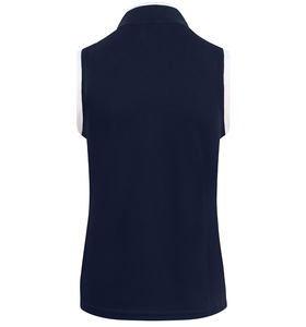 Camiseta sin mangas de golf para mujer, color azul marino, con cuello con cremallera, de secado rápido, UPF 20+, con estampado. - Product Image 2