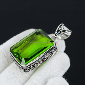 Pendentif en argent sterling 925, pendentif fait main, bijoux péridot, cadeau pour elle/lui, cadeau d'anniversaire - Product Image 5