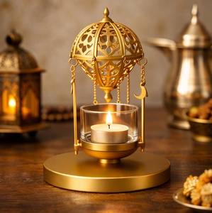 Portavelas, Decoración para Ramadán, Decoración para Eid, Decoración Islámica para el Hogar, Decoración de Estilo Árabe, Portavelas de Metal, Portavelas de Lujo - Product Image 3