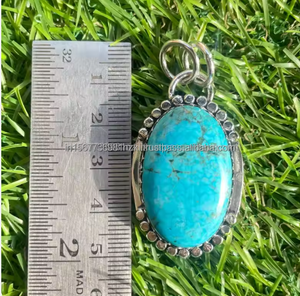 Colgante de turquesa Natural de plata 925 de alta calidad para mujer, regalo de compromiso, colgante de joyería con colgantes de dijes - Product Image 4