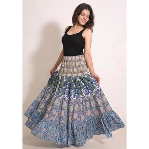 Handmade Cotton Patchwork <b>Skirt</b> Boho <b>Gypsy</b> Maxi <b>Skirt</b> Inspired Festival Wear Clothing - Product Image 5