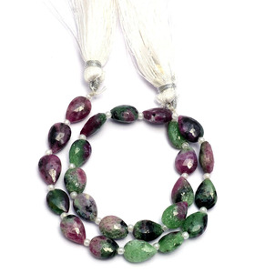 Cuentas facetadas de zoisita AAA+ de 6x9 mm, cuentas sueltas de zoisita rubí natural rara, piedras preciosas semipreciosas para la fabricación de joyas. - Product Image 1