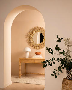 Espejo Colgante de Ratán Natural con Forma Floral Sunburst — Arte Botánico Hecho a Mano para Pared y Adorno para Cuarto de Bebé - Product Image 2