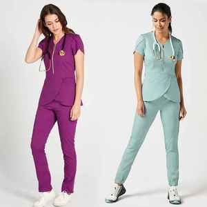Custom logo Breathable Nursing Hospital Uniforms Nurse Beauty Dental Salon Work Clothes Uniform Medical <b>Scrubs</b> <b>Set</b> for Women - Product Image 5