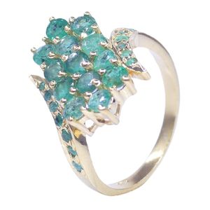 Wedding Wear 925 Sterling Silver Gold Plated Jewelry <b>Emerald</b> Gemstone Women Wear Classic <b>Ring</b> - Product Image 1