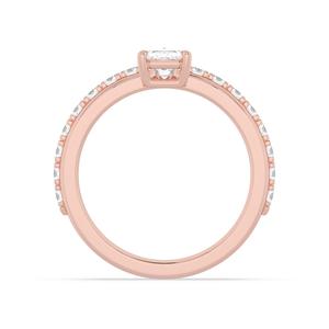 Anillo de Diamante Cultivado en Laboratorio Súper Elegante, Forma Larga y Redonda, Oro Rosa, Oro Blanco 9K, Joyería Elegante para Mujer - Product Image 4