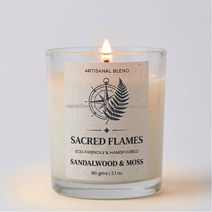 Wholesale Private Label Handpoured Soy Wax Aromatherapy Scented Glass Jar <b>Candle</b> 60g 2.1oz <b>Bulk</b> - Product Image 5