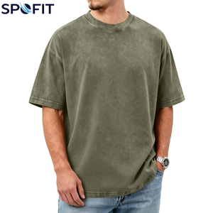 Camisetas de Verano de Alta Calidad para Hombre, Cuello Redondo, Manga Corta, Estilo Urbano, Oversize, 250gsm, Algodón, Lavado Ácido Vintage - Product Image 3
