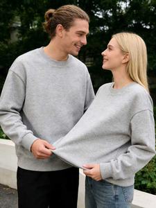 Sweat-shirt à épaules tombantes pour homme, coton lourd de qualité supérieure, style streetwear oversize - Product Image 2