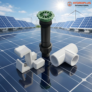 Hydroplus International - Juego de boquillas rociadoras 360 D para limpieza de paneles solares, conector en T de UPVC, abrazadera en L para techos - Product Image 4