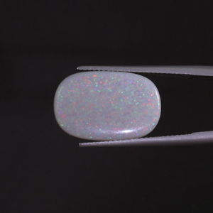 Opale blanche naturelle, pierre précieuse en vrac, 7,17 carats, taille coussin 19x13mm, certifiée IGI, taillée et polie à la main, légèrement cirée/huilée, idéale pour - Product Image 2