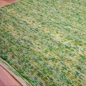 Tapis en laine fait main, vert, géométrique, tissé à la main, pour salon, chambre et décoration intérieure, tapis de sol moderne, doux et épais - Product Image 5