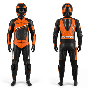 Traje de Motocicleta de Cuero Vacuno Premium, Color Azul Marino, Verde y Blanco, 1200 GSM, Paneles Elásticos con Protección CE, Logotipo Personalizado con Transferencia Térmica - Product Image 6