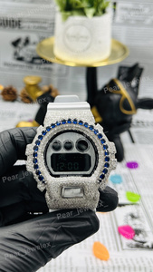 VVS Moissanite Iced Out <b>Watch</b> For Men 925 <b>Sterling</b> <b>Silver</b> Blue Sapphire Bezel Digital Luxury Handmade Hip Hop Jew - Product Image 4