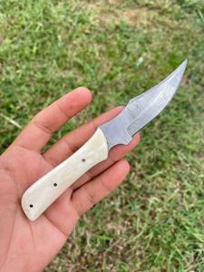 Custom Damascus Skinning <b>Knife</b> Handmade Fixed Blade Hunting <b>Knife</b> with <b>Bone</b> <b>Handle</b> OEM Manufacturer - Product Image 4