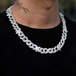 Premium Iced Cuban Link <b>Necklace</b> for Men Featuring Lab Grown Diamond Style <b>Statement</b> Fashion Jewelry for Parties Festivals - Product Image 3