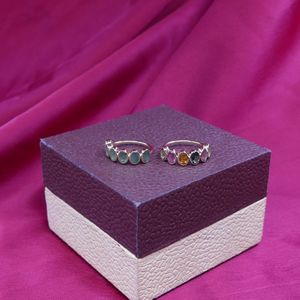 Wedding Wear 925 Sterling Silver <b>Gold</b> Plated Jewelry Multi Tourmaline Gemstone Women Wear Classic <b>Ring</b> - Product Image 6