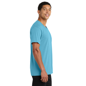 T-shirt tendance pour homme à col en V et manches courtes, 100 % coton, style classique décontracté, séchage rapide, printemps-été, logo personnalisé, marque privée - Product Image 5