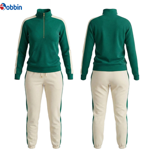 Conjuntos Deportivos Ecológicos Personalizados para Mujer, Diseño 2 en 1, Estilo Hip Hop, Top en Contraste, Jogger, Moda Casual de Invierno - Product Image 1