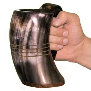Classic Buffalo Horn Beverage Mug Hand Polished Genuine Horn <b>Cup</b> Suitable for Beer Whiskey Coffee and Tea Lovers - Product Image 1