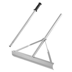 60-Inch Handle 20-Inch Wide Head Aluminum Excavator Rake Heavy Duty Scape Leveling Tool for Asphalt Concrete Paving <b>Sand</b> - Product Image 1