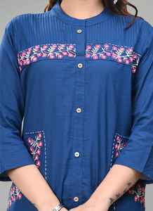 Ensemble Kurti en coton élégant avec pantalon pour femmes, vêtements ethniques confortables et élégants, vente en gros - Product Image 2