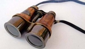 Jumelles vintage en laiton, grossissement 5x, finition antique polie, jumelles nautiques marines, sangle en cuir, télescope vintage - Product Image 2