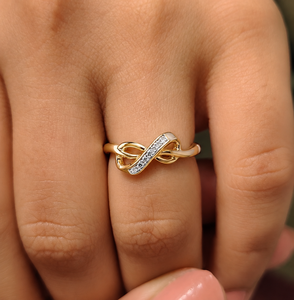 แหวนเพชรทรงกลมเจียระไนแบบ Infinity ทองคำแท้ 14K DEF VVS แหวนหมั้นคลาสสิก เครื่องประดับชั้นดี ขายส่ง - Product Image 2