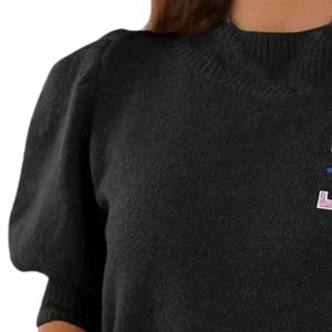 Título del Producto de Alibaba (145 Caracteres) Suéter Personalizado para Mujer con Logotipo Bordado, Manga Abullonada, Cuello Redondo, Tejido de Punto - Product Image 6