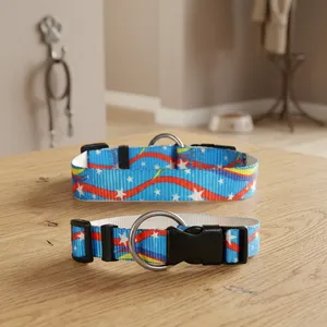 Collar de Perro de Nailon Suave y Elegante con Estampado OEM, Collares para Mascotas Grandes con Patrón Sólido, Marca Privada de Divine International - Product Image 6