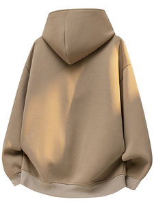 Sweat-shirt en molleton de coton asymétrique à capuche pour homme, coupe-vent, écologique, sans doublure, boutonné, collection automne/hiver, tricot personnalisé - Product Image 3