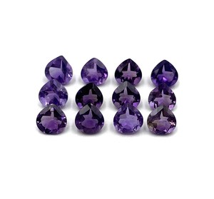 Natural African Amethyst Heart Cut Shape Loose Gemstone Mixed Sizes, Purple Semi-Precious Stone for Jewelry Making - Product Image 1