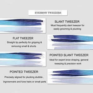 Ensemble de 2 pinces à épiler de haute qualité, pinces à épiler professionnelles en acier inoxydable, précises, adaptées pour éliminer les poils incarnés - Product Image 6