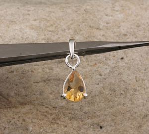 Pendentif en citrine naturelle, argent sterling 925 plaqué platine, pierre précieuse jaune vintage, bijoux unisexe, pierre de naissance de novembre, vente en gros - Product Image 6