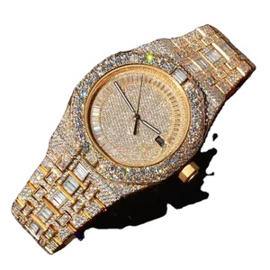 Nueva tendencia de moda oro Ap reloj de cuarzo Vvs reloj de diamante Natural Bling Hip Hop Iced Out Moissanite reloj Relojes De Diamante - Product Image 4