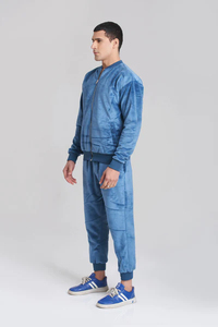 High Quality Vintage Streetwear Custom LOGO Stacked Tracksuit Men Stacked Pants With Zipper <b>Jacket</b> Set For Men / Women - Product Image 5