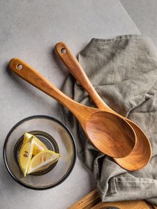 Juego de 4 cucharas de sopa de latón con mango largo |   Juego de Cubiertos Ecológicos de Diseño Industrial Art Deco para Cocina y Comedor - Product Image 3