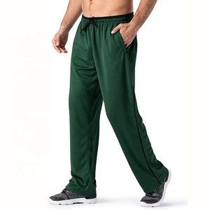 Men's Green Sweatpants Elastic Waist Drawstring Casual Breathable Side Pockets Midweight Knitted Fleece Thickness Canvas 100% - Product Image 6