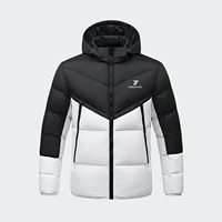 Nouvelle veste d'hiver matelassée élégante unisexe - Conception personnalisée respirante à col montant surdimensionné, broderie sur toile, imperméable à l'avant