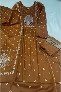 <b>Women</b> Ethnic Cotton Anarkali <b>Kurta</b> Set Embroidered Long Regular Fit with Dupatta Casual Recycled Materials All Seasons - Product Image 4