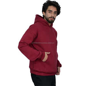 Sweat-shirt à capuche en coton américain bordeaux pour homme, sans droits d'importation, polaire doux, personnalisable, streetwear, chaud et décontracté - Product Image 4