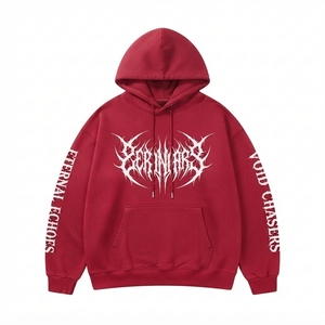เสื้อฮู้ดดี้โอเวอร์ไซส์ ผ้าฝ้าย 100% กันยับ พิมพ์ลายดิจิทัล ลายตัวอักษร สไตล์ลำลอง ทรงหลวม รับผลิตแบบ OEM/ODM พร้อมสกรีนแบรนด์ตามสั่ง - Product Image 6