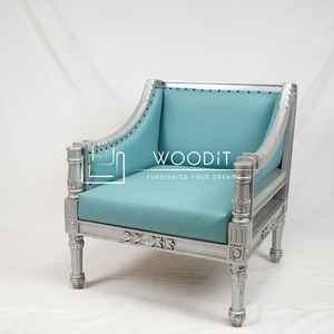 Silla de Comedor de Madera Maciza con Acabado Plateado para Oficina en Casa, Modelo 2026, Estructura de Madera, Asiento con Cojín Suave de Cuero 100% Genuino - Product Image 2