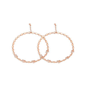 Tobillera Romántica con Corazón, Chapada en Oro de 18K, Plata de Ley 925 con Circonitas, Ajustable, para Mujer, Joyería de Moda para Bodas - Product Image 1