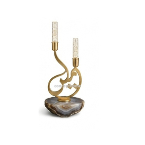 Porte-bougie en laiton avec calligraphie arabe, décoration d'intérieur, pièce d'art en métal - Product Image 5