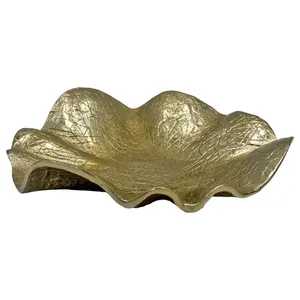 Bol en métal artisanal de luxe pour centre de table et décoration intérieure, bol en céramique dorée polie, porcelaine de luxe - Product Image 1