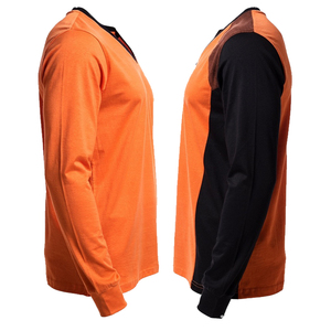 Men's Orange Black Long Sleeve T-Shirt V-Neck Casual Regular Lightweight Tee Shirts Men 100% Cotton Summer <b>TShirts</b> Mens - Product Image 5