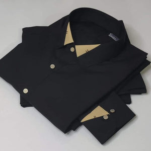 Kurta de algodón gris para hombre, corte ajustado, ropa formal para India y Pakistán, top étnico informal para todas las estaciones, sin arrugas - Product Image 3